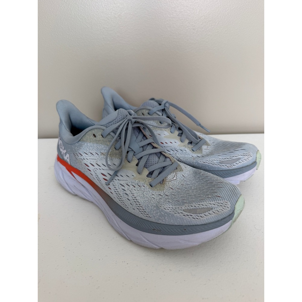 Hoka Clifton 8 Running Shoes Womens 9 Blue Orange 1119394 BFPA Sneakers